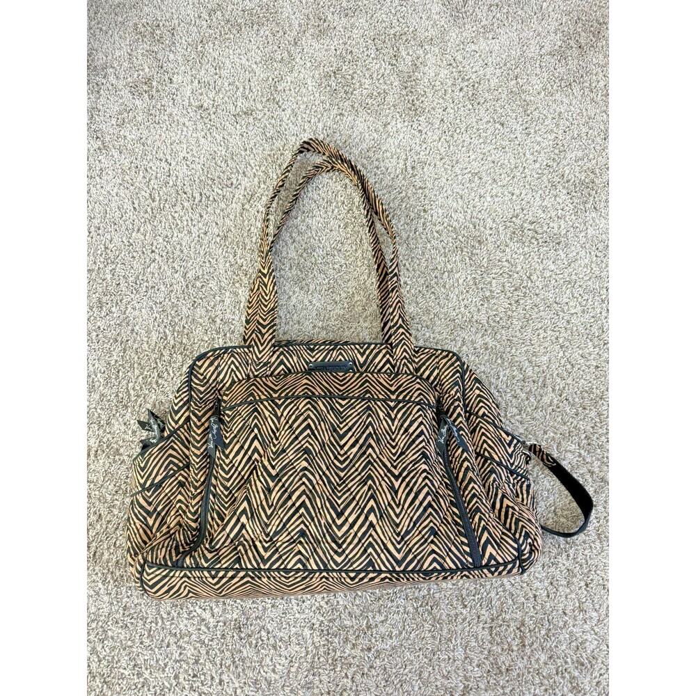 NWT Vera Bradley Stroll Around Baby Bag Zebra Quilted Diaper Tote Changing Pad